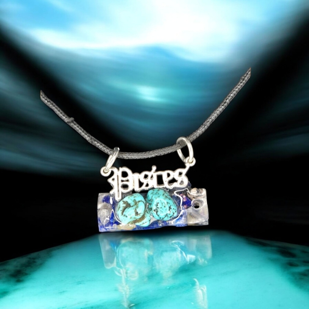 Pisces Turquoise Pendant Necklace Zodiac